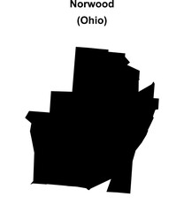 Norwood (Ohio) blank outline map
