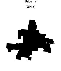 Urbana (Ohio) blank outline map