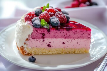 Delicious Creamy Treat with Fresh Berries: A Sweet Breakfast Indulgence