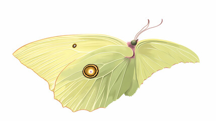 Beautiful brimstone butterfly isolated on white background. generative ai. Brimstone. Illustration