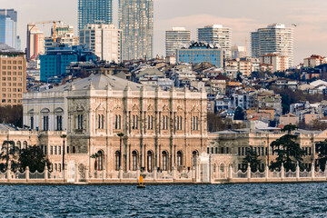 The magnificent Dolmabahce Palace by the Bosphorus. A stunning display of Ottoman grandeur and architecture.