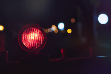 Construction site warning lamp - Warnleuchte Dunkelheit Sicherheit Gefahr Hindernis Verkehr...
