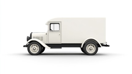 Sleek White Cargo Van Against Minimalist Background for Shipping and Logistics Needs