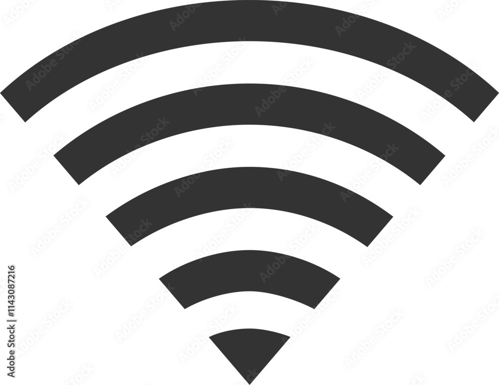 Poster wireless network symbol representing full strength internet connectivity, ideal for illustrating con