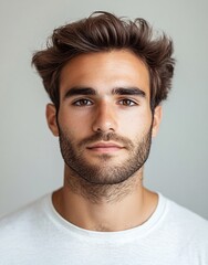 Fototapeta premium ID Photo for Passport : Spanish young adult man 1