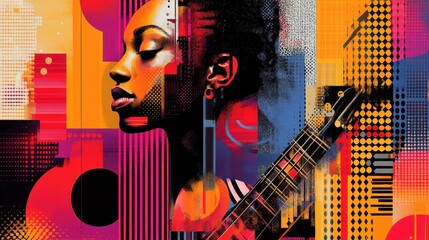 Creative flyer design featuring bold graphics and vibrant colors, promoting a concert