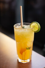 cold lemonade with mango and mint
