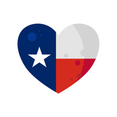 heart of texas. flag of texas shaped as a heart – vector illustration
