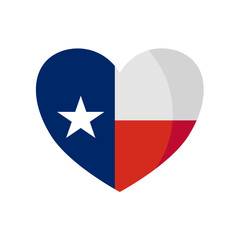 heart of texas. flag of texas shaped as a heart – vector illustration