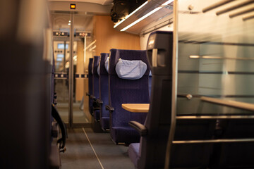 Emtpy interior of the train for long and short distance in Europe