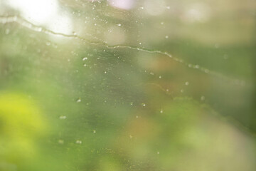 View of glass with water drops, close-up