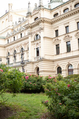 Juliusz Slowacki Theater in the Old Town district of Krakow, Poland.