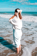 woman on the beach, 