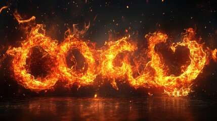 Fiery words with flames dancing around each character.