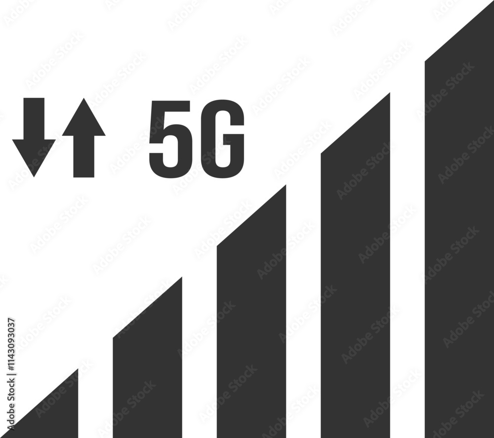 Poster increasing bar graph illustrating the rapid growth in upload and download speeds enabled by advanced