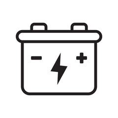 Car battery icon. Car accumulator icon. Auto battery symbol.