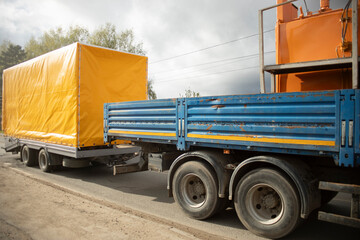 Truck. Transportation of goods. Truck on the highway.