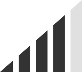 Minimalist bar chart illustrating steady growth, with the final bar nearly reaching the target, representing achievement, success, and progress in business and finance