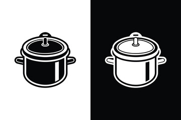 Pressure cooker icon vector on White Background ,Vector Art Illustration on white background.