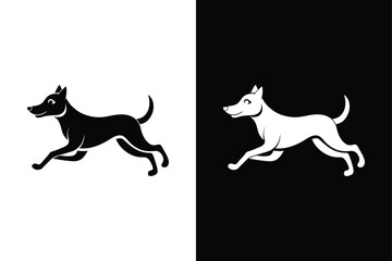 Dog running icon vector on White Background ,Vector Art Illustration on white background.