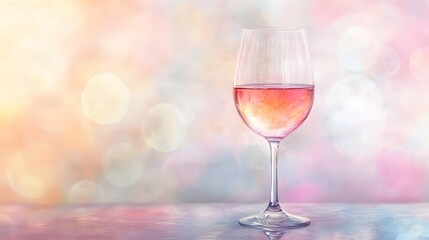 A stylized pastel drawing of a wine glass with reflections and highlights.