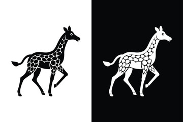 Giraffe icon vector on White Background ,Vector Art Illustration on white background.