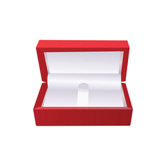 Elegant Red Jewelry Gift Box with White Interior