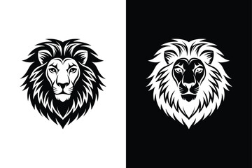 Lion head icon vector on White Background ,Vector Art Illustration on white background.
