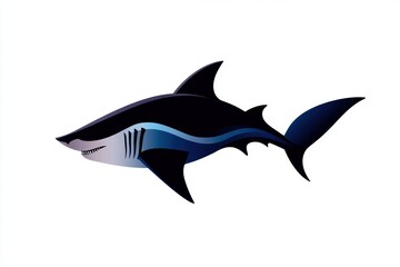 Fototapeta premium underwater predator concept, cool, unique logo set with modern shark silhouettes for a memorable brand identity great for a bold and stylish look