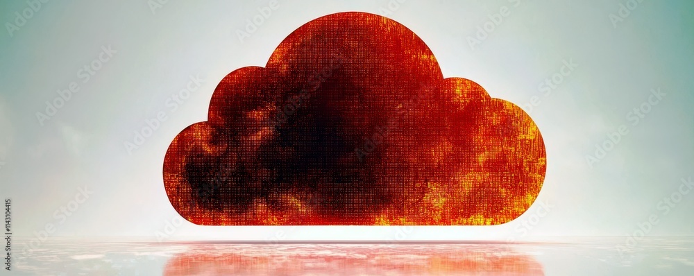 Poster dramatic fiery cloud illustration with textured background and dynamic color scheme for artistic and