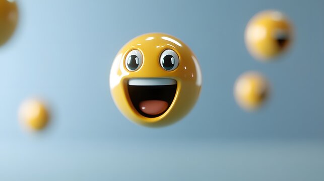 Zipper-mouth face emojis floating on a muted grey-blue background.