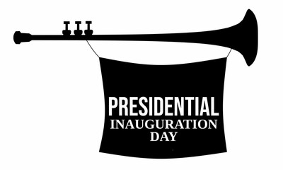 US Presidential Inauguration Day January 20 with trompe silhouette