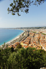 Panorama of Nice opening from the Castle hill, France