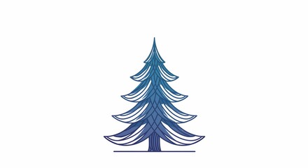 Obraz premium Abstract Line Art of a Christmas Tree, Merry Christmas Holiday Banner, Modern Design Celebration Xmas