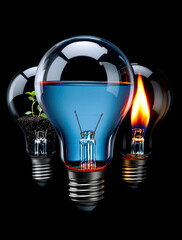 Harmony of Natural Elements Inside Glass Bulbs