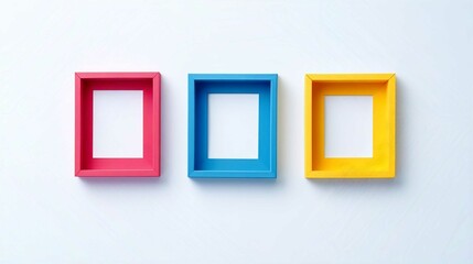 Modern Blank Picture Frame for Wall Art Gallery Decoration in Room Interior Design 3D Illustration