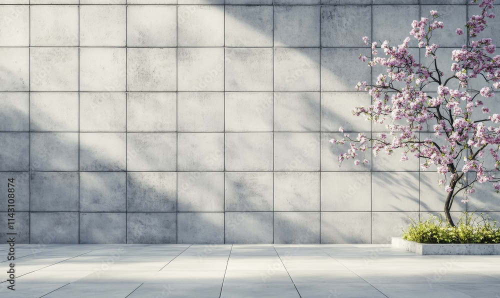 Poster 3d tiles arranged to create a concrete wall. rectangular, polished background formed from futuristic