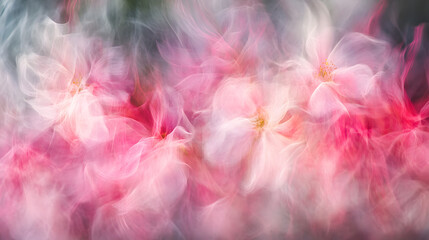 Spring pink airy background with barely visible sakura flowers