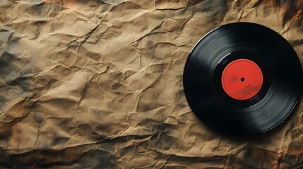 The document overlay texture has a weathered wrinkled effect, perfect for a music poster, vinyl...