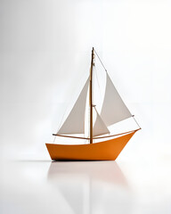 Obraz premium A decorative ship on a white background, advertising, design, illustration.