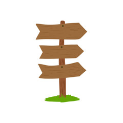 Cartoon wooden signboard illustration 