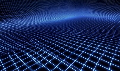 Futuristic, Blue Digital Grid background. Network Tech Wallpaper.