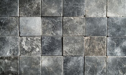 Gray Wall Banner with copy-space. Premium Interior Stone Tile Background.