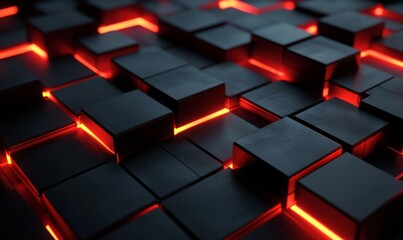 Black Abstract 3D Background.