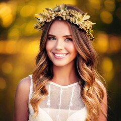 Young woman, close up, bokeh