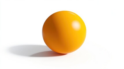 Single, vibrant yellow sphere on white background casting a shadow.