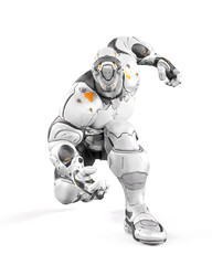 future soldier in action white background