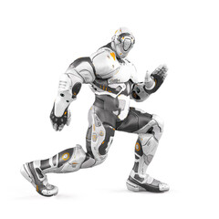future soldier is dancing on white background