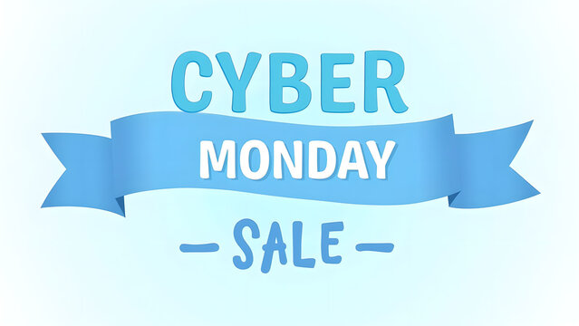 Cyber Monday Sale Banner. Concept of online shopping, discount, and promotion.