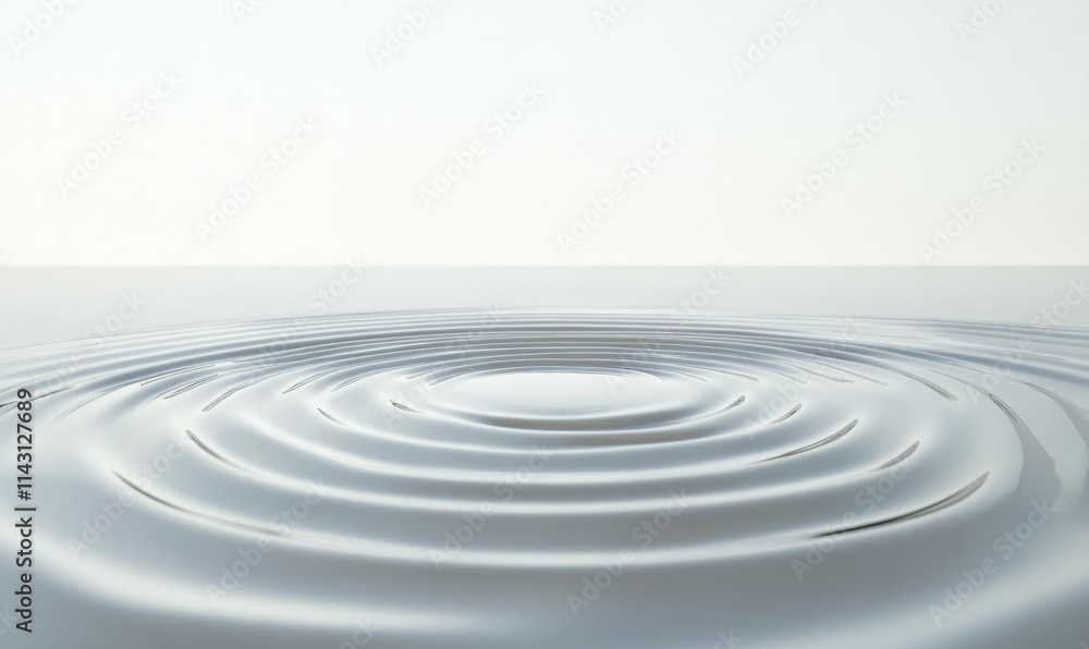 Poster clean, white surface with ripples. minimalist 3d background with copy-space.